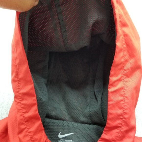 Nike Jacket Mens XL Red Zip‎ Pockets Hooded Baseball Windbreaker - Picture 9 of 14